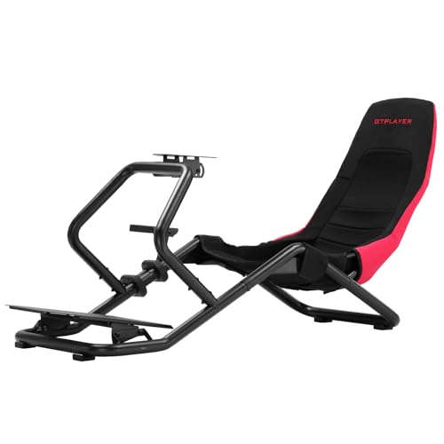 GTPLAYER Sim Racing Cockpit Foldable & Adjustable for High Performance Racing Simulator Cockpit  Compatible with All Steering Wheels & Pedals on The Market  Supports PC & Console  Black