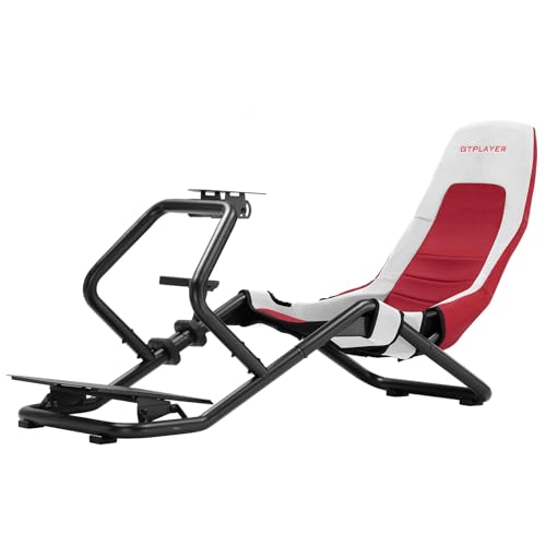 GTPLAYER Sim Racing Cockpit Foldable & Adjustable for High Performance Racing Simulator Cockpit  Compatible with All Steering Wheels & Pedals on The Market  Supports PC & Console  Black