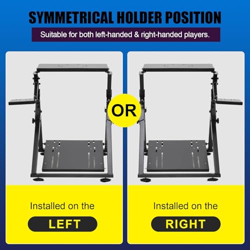 GTPLAYER Sim Racing Wheel Stand Simulator Cockpit Wheel Stand Racing Steering Shifter Mount fit for Logitech G25 G27 G29 G920 G923 Thrustmaster T330TS Gaming Stand Wheel Pedals NOT Included  Black