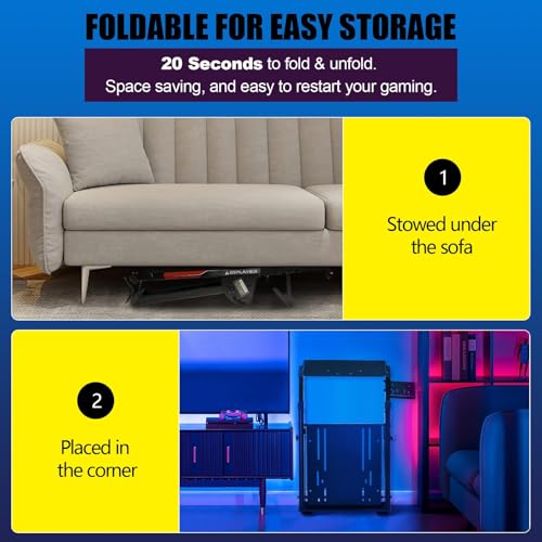 GTPLAYER Sim Racing Wheel Stand Simulator Cockpit Wheel Stand Racing Steering Shifter Mount fit for Logitech G25 G27 G29 G920 G923 Thrustmaster T330TS Gaming Stand Wheel Pedals NOT Included  Black