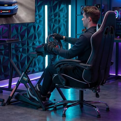 GTPLAYER Sim Racing Wheel Stand Simulator Cockpit Wheel Stand Racing Steering Shifter Mount fit for Logitech G25 G27 G29 G920 G923 Thrustmaster T330TS Gaming Stand Wheel Pedals NOT Included  Black