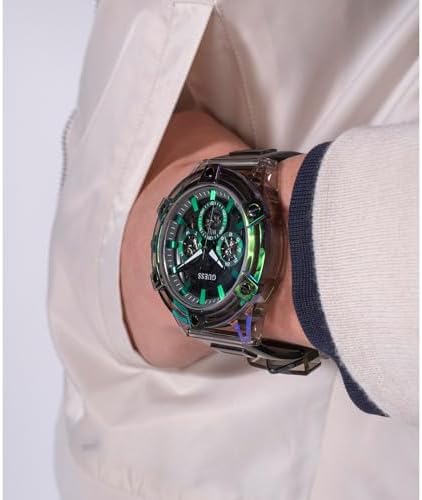GUESS Mens 48mm Watch   Black Silicone Strap Dial Case