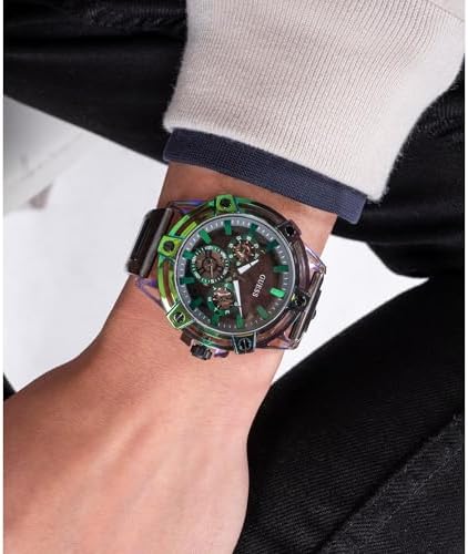 GUESS Mens 48mm Watch   Black Silicone Strap Dial Case