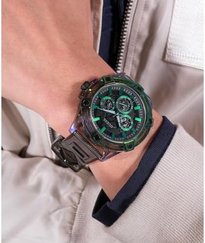 GUESS Mens 48mm Watch   Black Silicone Strap Dial Case
