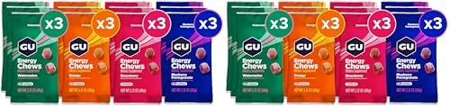 GU Energy Chews  Variety Pack Gummies with Electrolytes  Dairy Free  On The Go Energy for Any Workout  12 Bags  24 Servings Total    Pack of 2