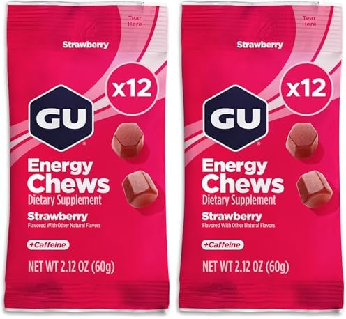 GU Energy Chews  Variety Pack Gummies with Electrolytes  Dairy Free  On The Go Energy for Any Workout  12 Bags  24 Servings Total    Pack of 2
