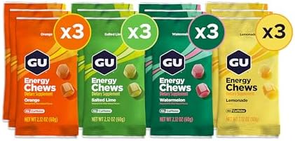 GU Energy Chews  Variety Pack Gummies with Electrolytes  Dairy Free  On The Go Energy for Any Workout  12 Bags  24 Servings Total    Pack of 2