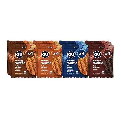 GU Energy Stroopwafel Variety Pack Sports Nutrition Waffle  Caffeine Included  and Kosher Dairy  On The Go Energy for Any Workout  16 Count
