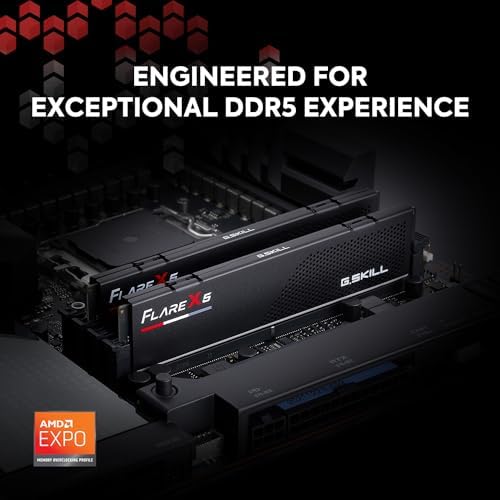 G SKILL Flare X5 Series DDR5 RAM  AMD Expo & Intel XMP 3 0  32GB  2x16GB  6000MT/s CL36 36 36 96 1 35V Desktop Computer Memory U DIMM   Matte Black  F5 6000J3636F16GX2 FX5 
