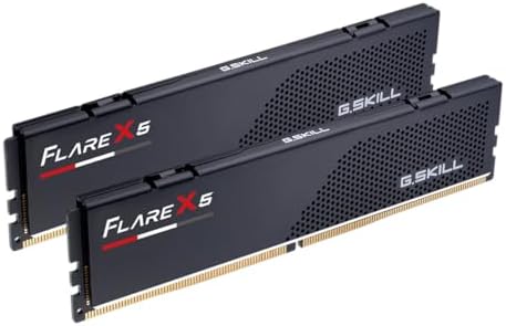 G SKILL Flare X5 Series DDR5 RAM  AMD Expo  16GB  2x8GB  6000MT/s CL30 38 38 96 1 35V Desktop Computer Memory U DIMM   Matte Black  F5 6000J3038F8GH2 FX5 