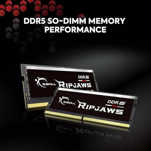 G SKILL Ripjaws DDR5 SO DIMM Series DDR5 RAM 32GB  2x16GB  4800MT/s CL34 34 34 76 1 10V Unbuffered Non ECC Notebook/Laptop Memory SO DIMM  F5 4800S3434A16GA2 RS