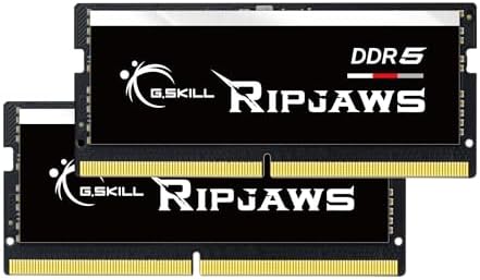 G SKILL Ripjaws DDR5 SO DIMM Series DDR5 RAM 32GB  2x16GB  4800MT/s CL34 34 34 76 1 10V Unbuffered Non ECC Notebook/Laptop Memory SO DIMM  F5 4800S3434A16GA2 RS
