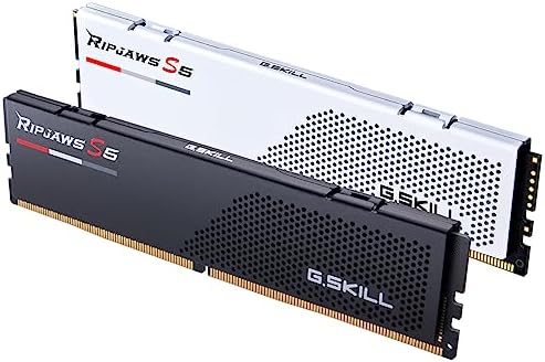 G SKILL Ripjaws S5 Series DDR5 RAM  Intel XMP 3 0 & AMD Expo  32GB  2x16GB  6000MT/s CL36 36 36 96 1 35V Desktop Computer Memory U DIMM   Matte Black  F5 6000J3636F16GX2 RS5K 