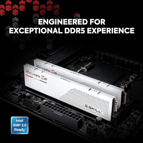 G SKILL Ripjaws S5 Series DDR5 RAM  Intel XMP 3 0 & AMD Expo  32GB  2x16GB  6000MT/s CL36 36 36 96 1 35V Desktop Computer Memory U DIMM   Matte Black  F5 6000J3636F16GX2 RS5K 