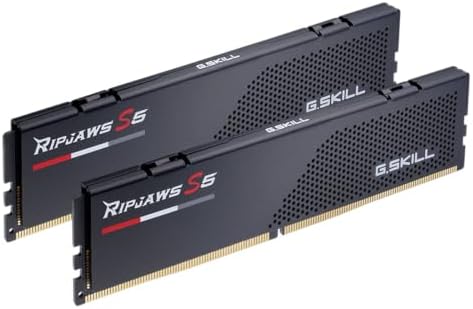 G SKILL Ripjaws S5 Series DDR5 RAM  Intel XMP 3 0 & AMD Expo  64GB  2x32GB  6000MT/s CL36 36 36 96 1 35V Desktop Computer Memory U DIMM   Matte Black  F5 6000J3636F32GX2 RS5K 