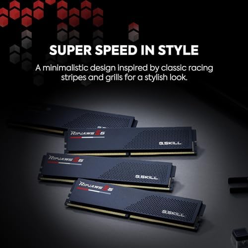G SKILL Ripjaws S5 Series DDR5 RAM  Intel XMP 3 0 & AMD Expo  64GB  2x32GB  6000MT/s CL36 36 36 96 1 35V Desktop Computer Memory U DIMM   Matte Black  F5 6000J3636F32GX2 RS5K 