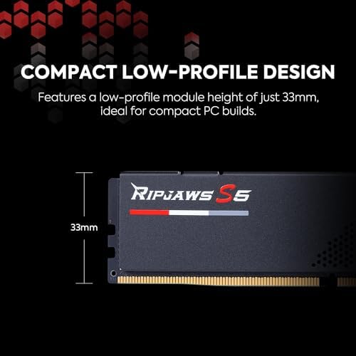 G SKILL Ripjaws S5 Series DDR5 RAM  Intel XMP 3 0 & AMD Expo  64GB  2x32GB  6000MT/s CL36 36 36 96 1 35V Desktop Computer Memory U DIMM   Matte Black  F5 6000J3636F32GX2 RS5K 