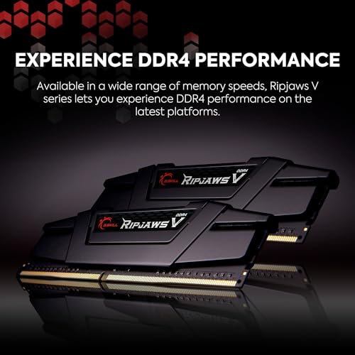 G SKILL Ripjaws V Series  XMP  DDR4 RAM 16GB  2x8GB  3600MT/s CL16 19 19 39 1 35V Intel AMD Desktop Computer Memory UDIMM   Black  F4 3600C16D 16GVKC