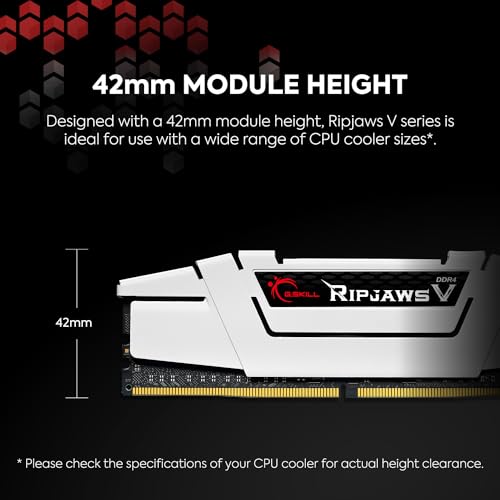 G SKILL Ripjaws V Series  XMP  DDR4 RAM 16GB  2x8GB  3600MT/s CL16 19 19 39 1 35V Intel AMD Desktop Computer Memory UDIMM   Black  F4 3600C16D 16GVKC