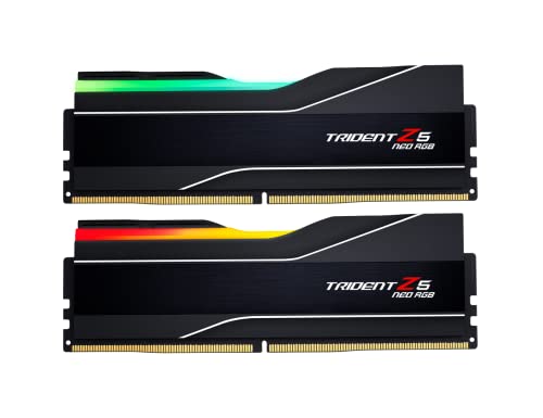 G SKILL Trident Z5 Neo RGB Series DDR5 RAM  AMD Expo  32GB  2x16GB  6000MT/s CL30 38 38 96 1 35V Desktop Computer Memory U DIMM   Matte Black  F5 6000J3038F16GX2 TZ5NR 