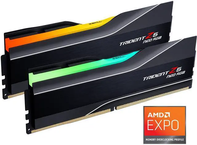 Memoria RAM G.SKILL Trident Z5 Neo RGB Series de 64 GB (2 x 32 GB) para PC, 288 pines, DDR5 6000 (PC5 48000), modelo F5-6000J2836G32GX2-TZ5NR