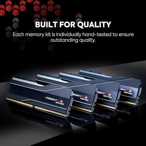 G SKILL Trident Z5 Neo RGB Series DDR5 RAM  AMD Expo  32GB  2x16GB  5600MT/s CL28 34 34 89 1 35V Desktop Computer Memory U DIMM   Matte Black  F5 5600J2834F16GX2 TZ5NR 