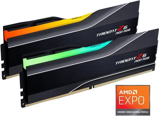 Memoria RAM para PC G.SKILL Trident Z5 Neo RGB Series AMD EXPO de 32 GB (2 x 16 GB) de 288 pines DDR5 6000 (PC5 48000) para escritorio, modelo F5-6000J3038F16GX2-TZ5NR