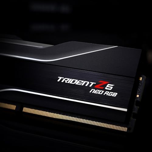 G SKILL Trident Z5 Neo RGB Series DDR5 RAM  AMD Expo & Intel XMP 3 0  64GB  2x32GB  6000MT/s CL36 36 36 96 1 35V Desktop Computer Memory U DIMM   Matte Black  F5 6000J3636F32GX2 TZ5NR 