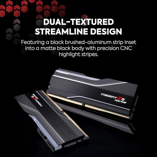 G SKILL Trident Z5 Neo RGB Series DDR5 RAM  AMD Expo  32GB  2x16GB  6000MT/s CL30 38 38 96 1 35V Desktop Computer Memory U DIMM   Matte Black  F5 6000J3038F16GX2 TZ5NR 