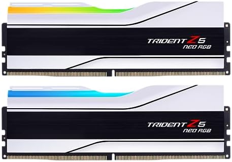 G SKILL Trident Z5 Neo RGB Series DDR5 RAM  AMD Expo  64GB  2x32GB  6000MT/s CL30 36 36 96 1 40V Desktop Computer Memory U DIMM   Matte White  F5 6000J3036G32GX2 TZ5NRW
