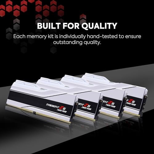 G SKILL Trident Z5 Neo RGB Series DDR5 RAM  AMD Expo  64GB  2x32GB  6000MT/s CL30 36 36 96 1 40V Desktop Computer Memory U DIMM   Matte White  F5 6000J3036G32GX2 TZ5NRW