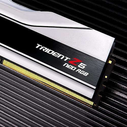 G SKILL Trident Z5 Neo RGB Series DDR5 RAM  AMD Expo  64GB  2x32GB  6000MT/s CL30 36 36 96 1 40V Desktop Computer Memory U DIMM   Matte White  F5 6000J3036G32GX2 TZ5NRW