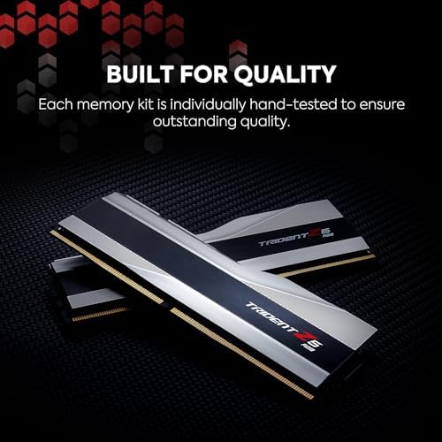 G SKILL Trident Z5 RGB Series  Intel XMP 3 0 & AMD Expo  DDR5 RAM 32GB  2X 16GB  6000MT/s CL36 36 36 96 1 35V Desktop Computer Memory U DIMM   Metallic Silver  F5 6000J3636F16GA2 TZ5RS 