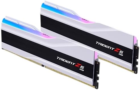 G SKILL Trident Z5 RGB Series  Intel XMP 3 0 & AMD Expo  DDR5 RAM 32GB  2X 16GB  6000MT/s CL36 36 36 96 1 35V Desktop Computer Memory U DIMM   Metallic Silver  F5 6000J3636F16GA2 TZ5RS 