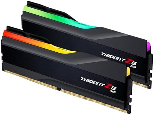 G SKILL Trident Z5 RGB Series  Intel XMP 3 0 & AMD Expo  DDR5 RAM 32GB  2X 16GB  6000MT/s CL36 36 36 96 1 35V Desktop Computer Memory U DIMM   Metallic Silver  F5 6000J3636F16GA2 TZ5RS 
