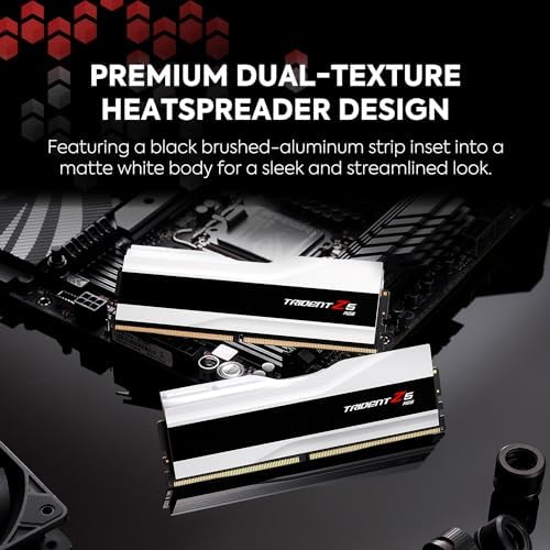 G SKILL Trident Z5 RGB Series  Intel XMP 3 0 & AMD Expo  DDR5 RAM 32GB  2X 16GB  6000MT/s CL36 36 36 96 1 35V Desktop Computer Memory U DIMM   Metallic Silver  F5 6000J3636F16GA2 TZ5RS 