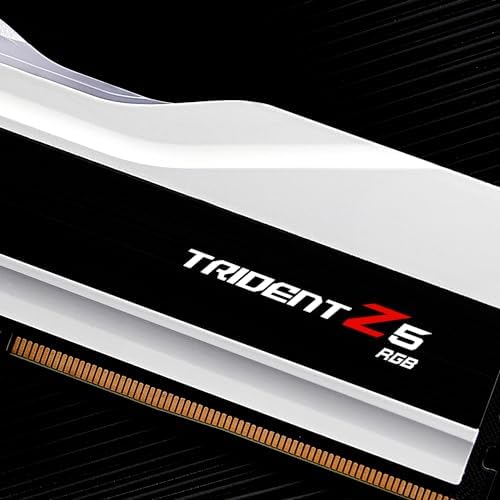 G SKILL Trident Z5 RGB Series DDR5 RAM  Intel XMP 3 0 & AMD Expo  64GB  2x32GB  6000MT/s CL36 36 36 96 1 35V Desktop Computer Memory U DIMM   Matte White  F5 6000J3636F32GX2 TZ5RW