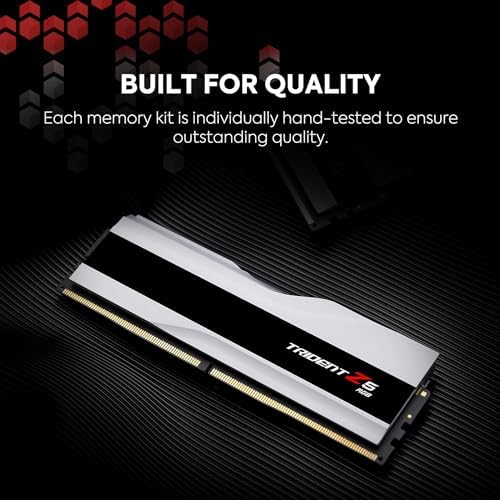 G SKILL Trident Z5 RGB Series DDR5 RAM  Intel XMP 3 0 & AMD Expo  32GB  2x16GB  6000MT/s CL36 36 36 96 1 35V Desktop Computer Memory U DIMM   Matte White  F5 6000J3636F16GX2 TZ5RW 
