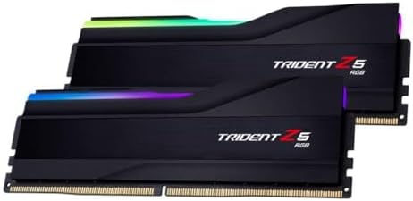 G SKILL Trident Z5 RGB Series DDR5 RAM  Intel XMP 3 0  64GB  2x32GB  6000MT/s CL30 40 40 96 1 40V Desktop Computer Memory U DIMM   Matte Black  F5 6000J3040G32GX2 TZ5RK 
