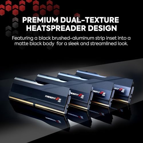 G SKILL Trident Z5 RGB Series DDR5 RAM  Intel XMP 3 0  64GB  2x32GB  6800MT/s CL34 45 45 108 1 40V Desktop Computer Memory U DIMM   Matte Black  F5 6800J3445G32GX2 TZ5RK