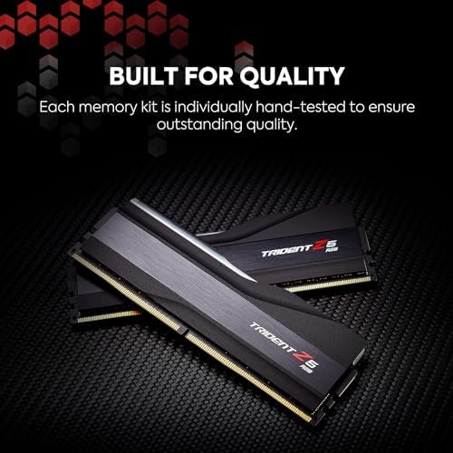 G SKILL Trident Z5 RGB Series DDR5 RAM  Intel XMP 3 0  64GB  2x32GB  6800MT/s CL34 45 45 108 1 40V Desktop Computer Memory U DIMM   Matte Black  F5 6800J3445G32GX2 TZ5RK