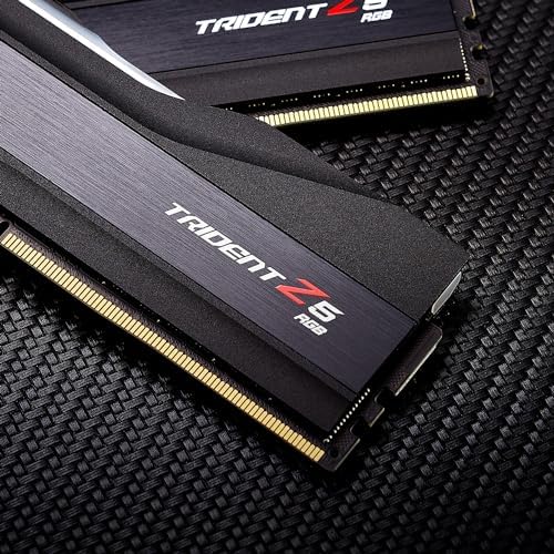 G SKILL Trident Z5 RGB Series DDR5 RAM  Intel XMP 3 0  64GB  2x32GB  6800MT/s CL34 45 45 108 1 40V Desktop Computer Memory U DIMM   Matte Black  F5 6800J3445G32GX2 TZ5RK