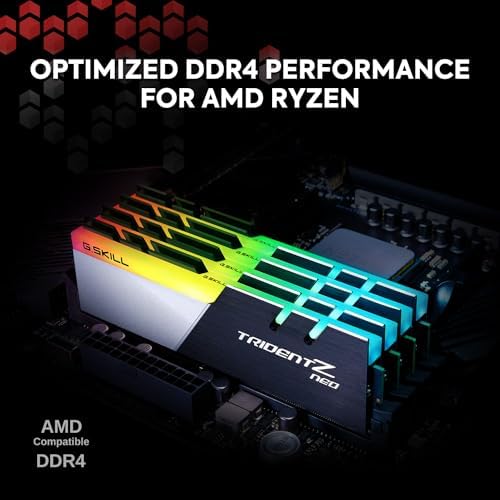 G SKILL Trident Z Neo Series DDR4 RAM  XMP  64GB  2x32GB  3600MT/s CL16 22 22 42 1 45V Intel AMD Desktop Computer Memory U DIMM  F4 3600C16D 64GTZN