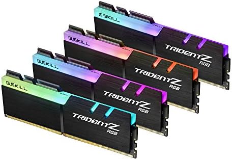 G SKILL Trident Z RGB Series DDR4 RAM  XMP  32GB  4x8GB  3200MT/s CL16 18 18 38 1 35V Intel AMD Desktop Computer Memory U DIMM  F4 3200C16Q 32GTZR 