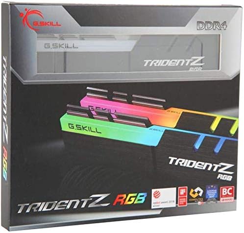 G SKILL Trident Z RGB Series DDR4 RAM  XMP  32GB  4x8GB  3200MT/s CL16 18 18 38 1 35V Intel AMD Desktop Computer Memory U DIMM  F4 3200C16Q 32GTZR 