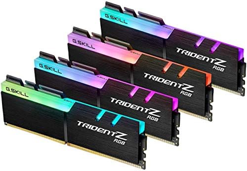 G SKILL Trident Z RGB Series DDR4 RAM  XMP  32GB  4x8GB  3200MT/s CL16 18 18 38 1 35V Intel AMD Desktop Computer Memory U DIMM  F4 3200C16Q 32GTZR 
