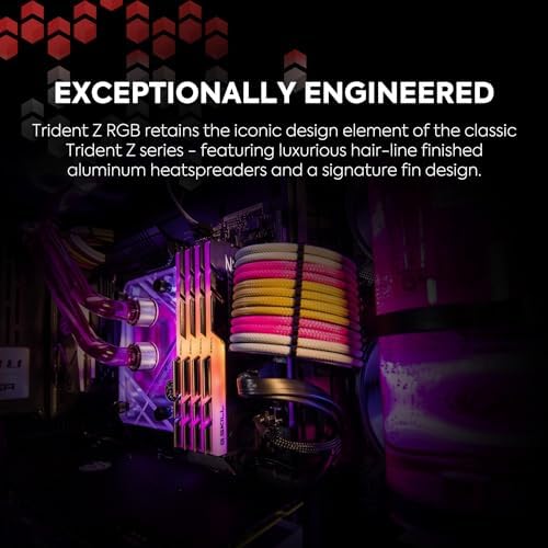 G SKILL Trident Z RGB Series DDR4 RAM  XMP  16GB  2x8GB  3600MT/s CL18 22 22 42 1 35V Intel AMD Desktop Computer Memory U DIMM  F4 3600C18D 16GTZR