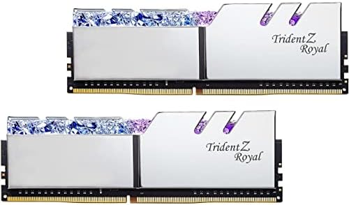 G SKILL Trident Z Royal Series DDR4 RAM  XMP  32GB  2x16GB  4000MT/s CL18 22 22 42 1 40V Desktop Computer Memory U DIMM   Silver  F4 4000C18D 32GTRS 