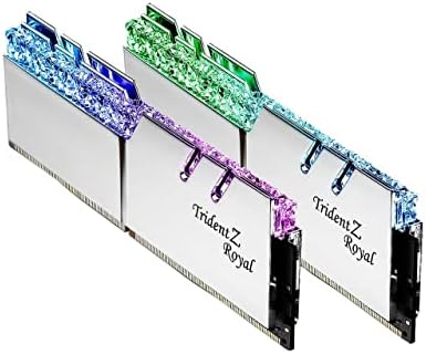 G SKILL Trident Z Royal Series DDR4 RAM  XMP  32GB  2x16GB  4000MT/s CL18 22 22 42 1 40V Desktop Computer Memory U DIMM   Silver  F4 4000C18D 32GTRS 