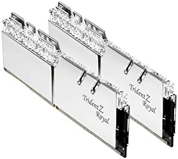 G SKILL Trident Z Royal Series DDR4 RAM  XMP  32GB  2x16GB  4000MT/s CL18 22 22 42 1 40V Desktop Computer Memory U DIMM   Silver  F4 4000C18D 32GTRS 